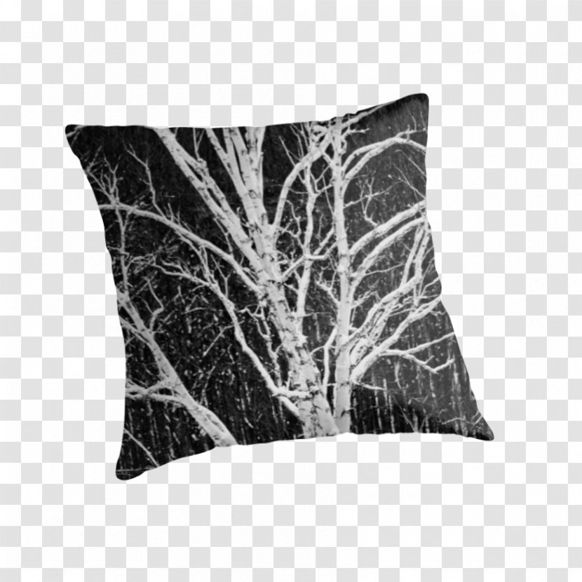 Throw Pillows Cushion Black And White - Birch Trees Transparent PNG
