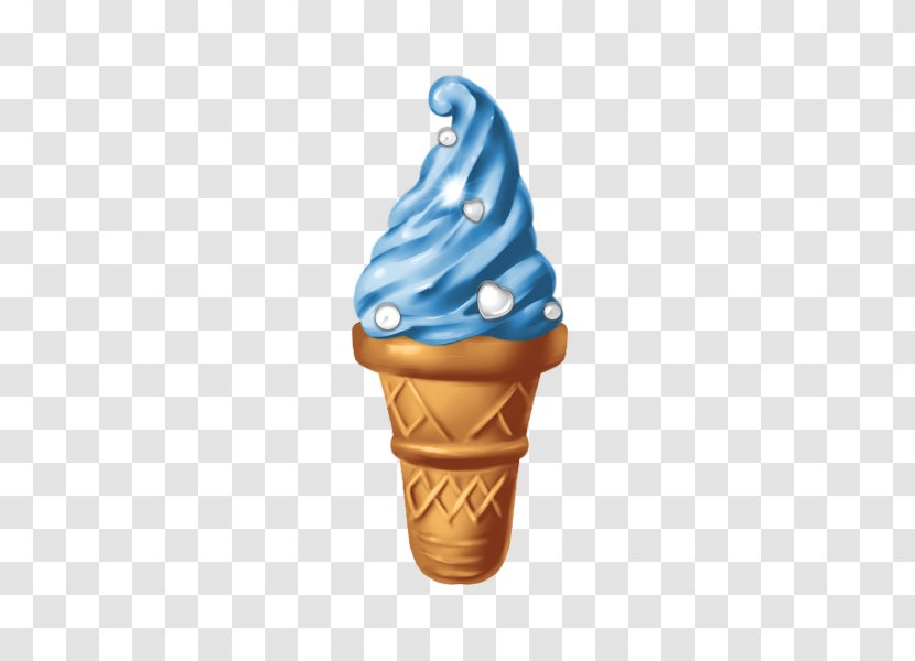 Ice Cream Cone Tart Stracciatella - Blue Transparent PNG