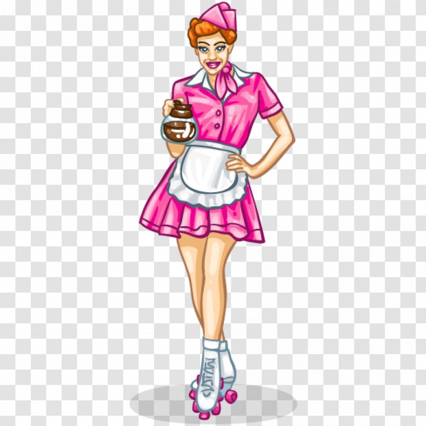 Diner 1950s Milkshake Waiter Roller Skates - Headgear Transparent PNG