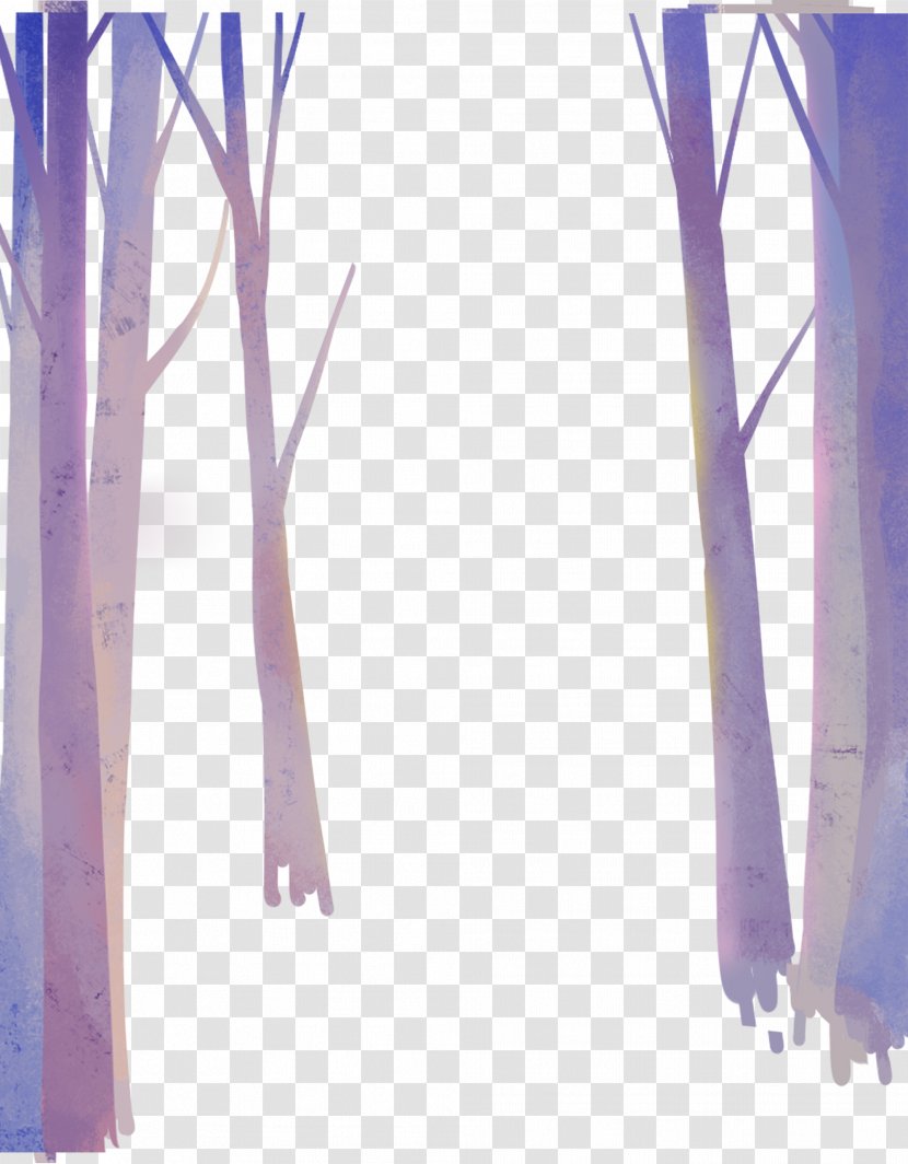 Drawing Illustration - Purple - Hand-drawn Fresh Forest Sunset Transparent PNG