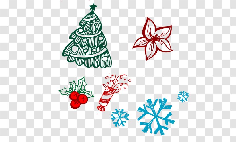 Christmas Tree Candy Clip Art - Decoration - Snowflake Line Transparent PNG