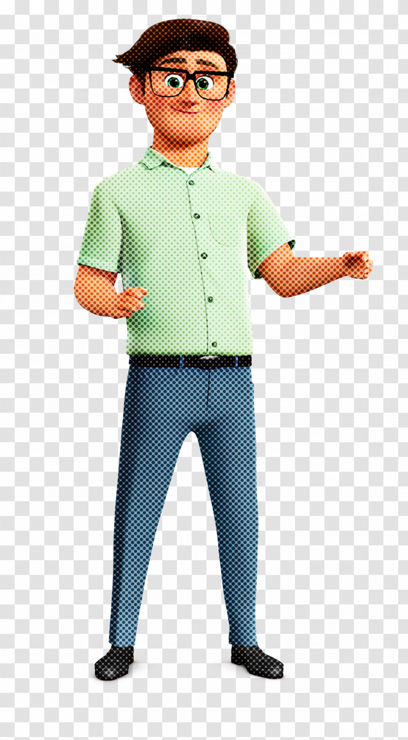 Cartoon Standing Male Animation Costume Transparent PNG