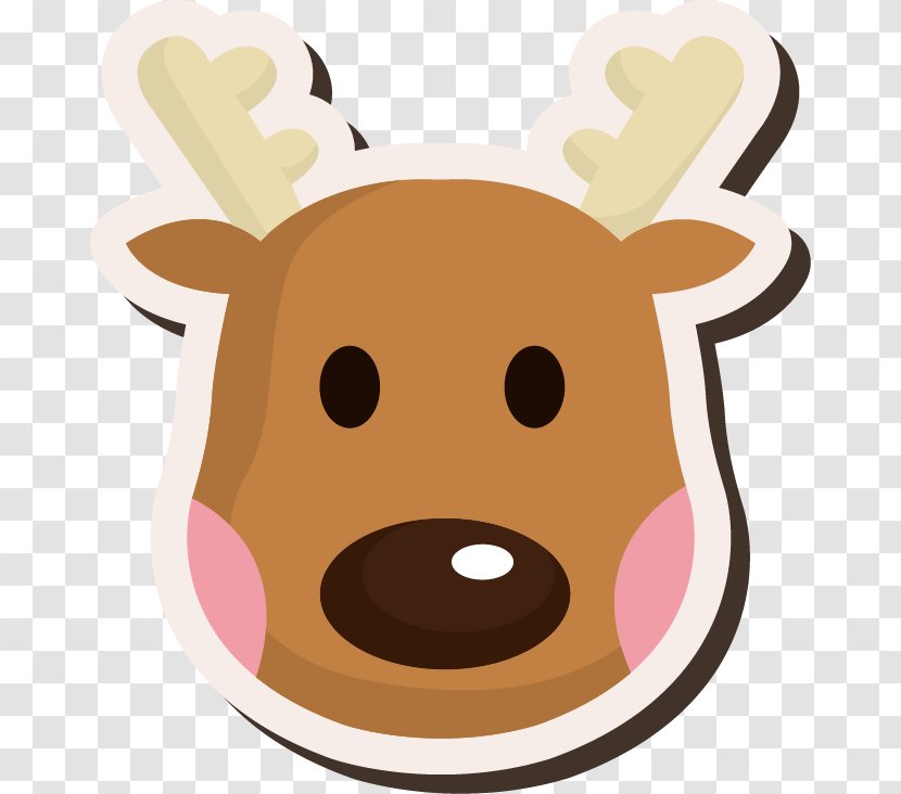 Reindeer Christmas - Snout - Lovely Hand-painted Pattern Deer Head Transparent PNG