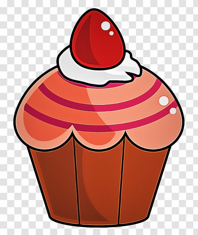 Clip Art Red Cartoon Cupcake Cake - Peach - Frozen Dessert Transparent PNG