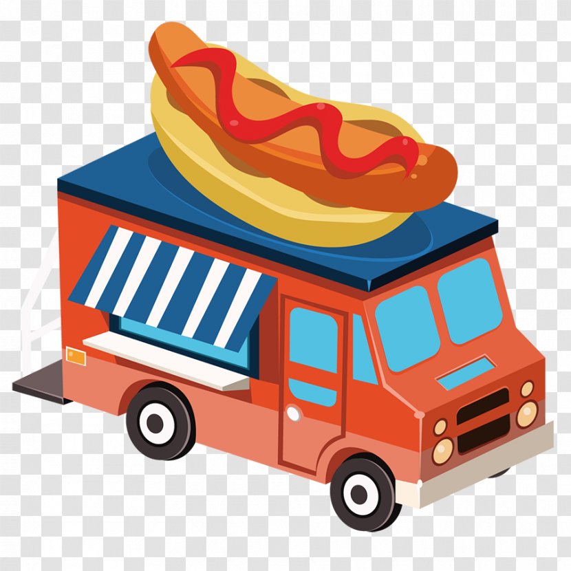 Street Food Hot Dog Hamburger Truck Pizza - Creux Du Van Transparent PNG