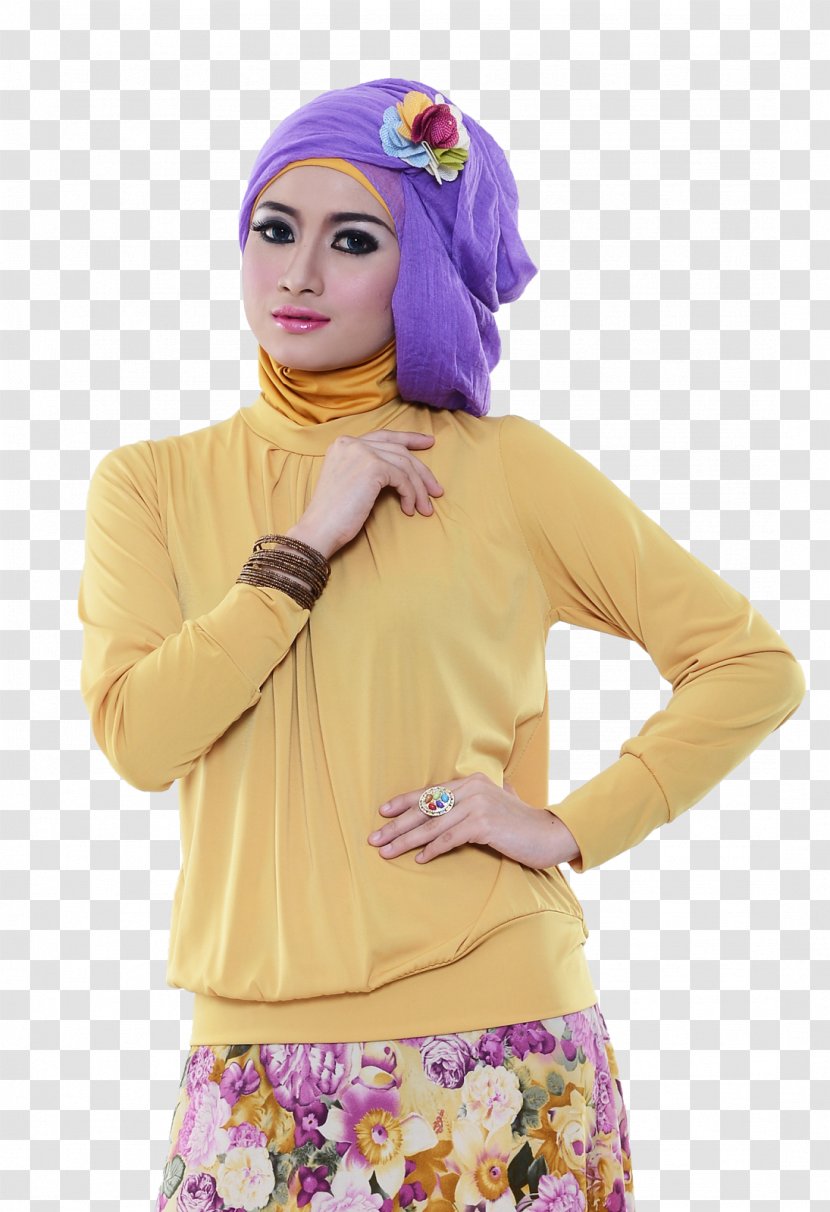 Muslim Blouse Dress T-shirt Hijab - Magenta Transparent PNG