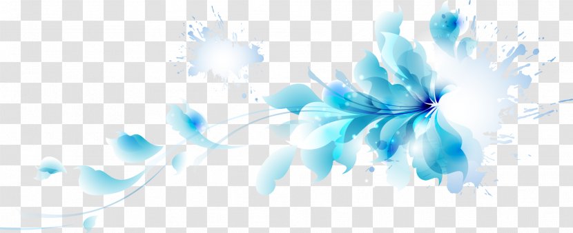 Blue Flower - Aqua - Bright Pattern Material Transparent PNG