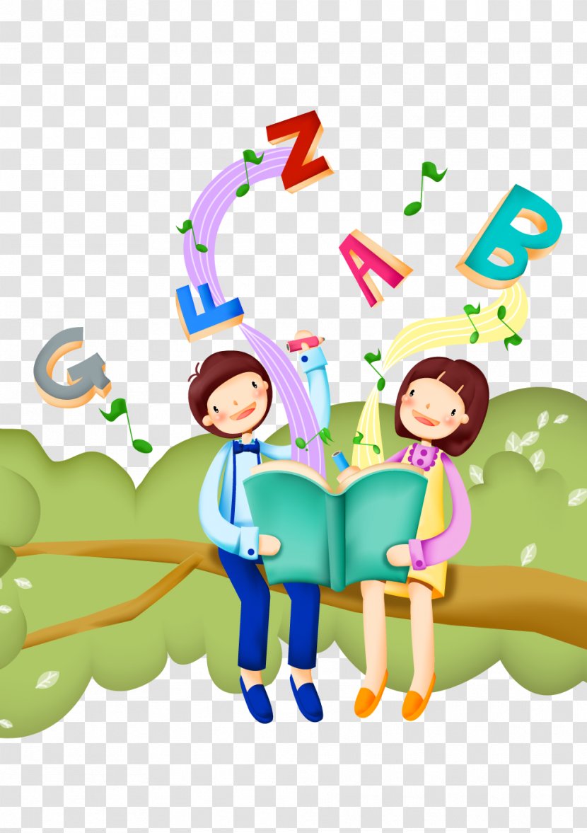 Significant Other Cartoon Romance - Area - Reading Couple Transparent PNG