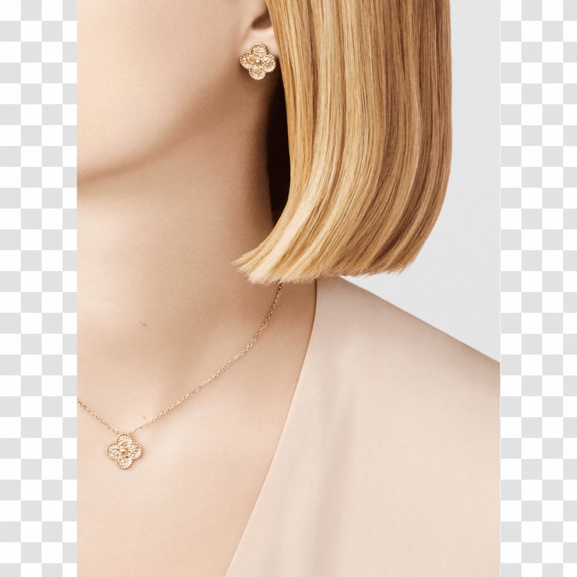 Earring Alhambra Necklace Charms & Pendants Van Cleef Arpels - Beige - Vintage Jewelry Transparent PNG