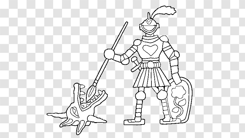 Line Art Ausmalbild Knight Drawing - Organism - Sao Jorg Transparent PNG