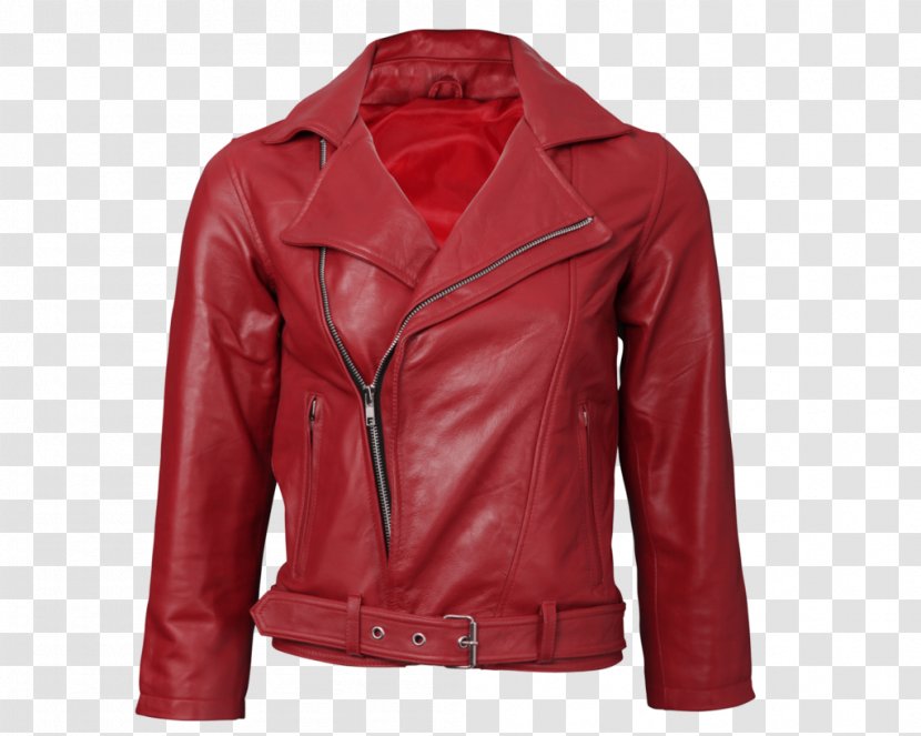 Leather Jacket Coat Red - Gilets - Hand-painted Car Transparent PNG