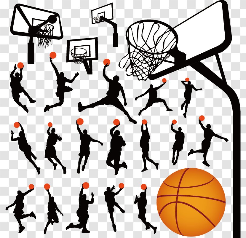 Basketball Backboard Royalty-free Clip Art - Player - Silhouette Material Transparent PNG