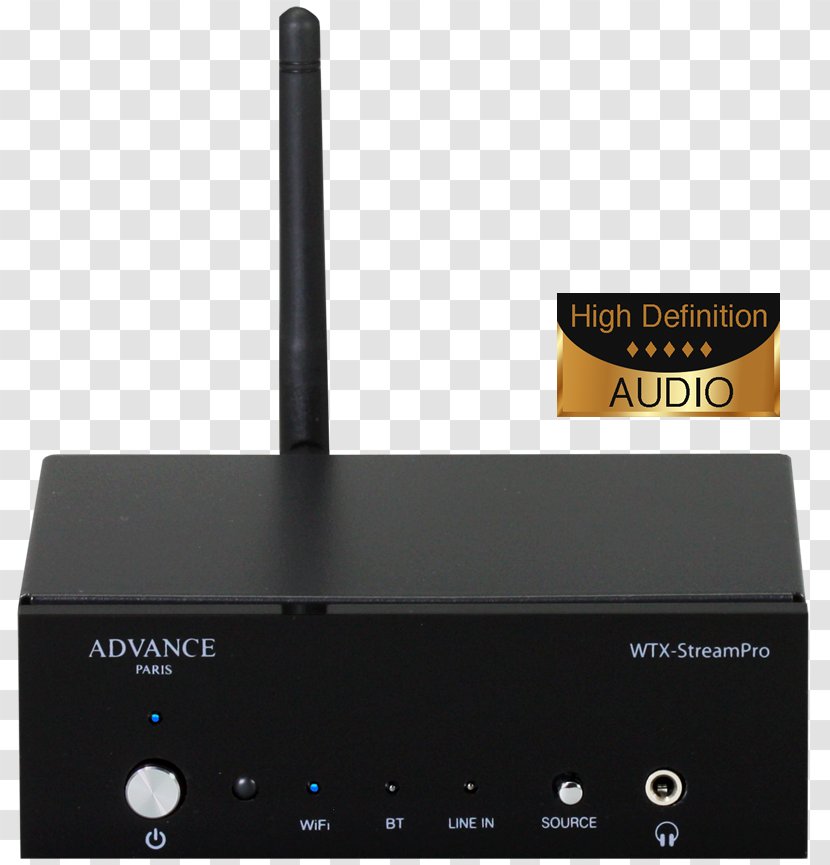 Advance Acoustics WTX-StreamPro High Fidelity Amplifier Digital-to-analog Converter Computer Network - Wireless - Logo Compact Disc Digital Audio Transparent PNG