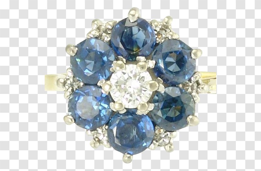 Sapphire Blue Ring Diamond Ruby - Flower Transparent PNG