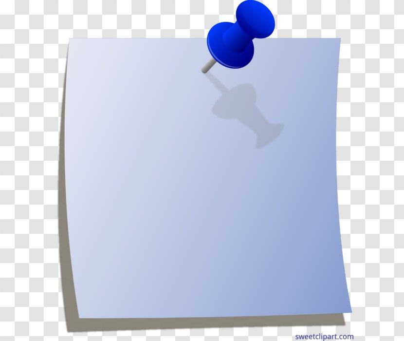 Paper Drawing Pin Post-it Note Clip Art - Blue - Thumbnail Transparent PNG