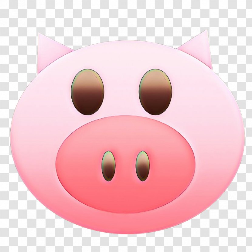 Pig Cartoon - Face - Mouth Smile Transparent PNG