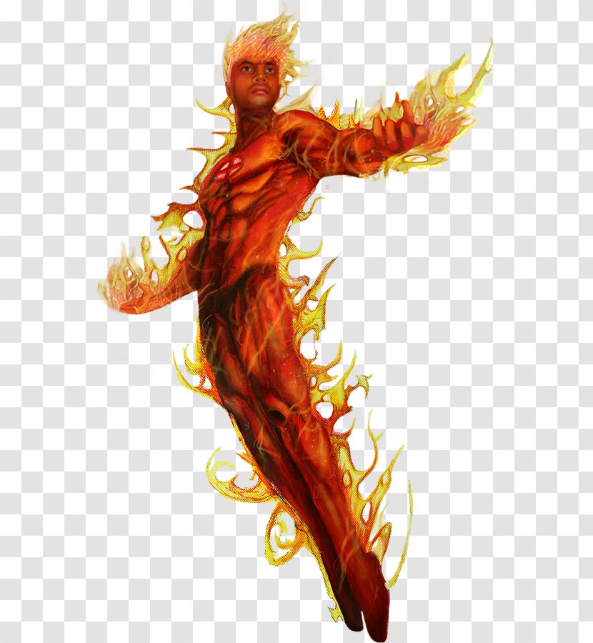 Stan Lee Human Torch Fantastic Four - Fictional Character - Picture Transparent PNG