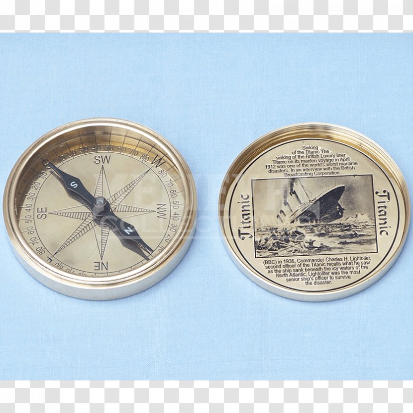 Coin Ship Compass Brass Silver - Rms Titanic Transparent PNG