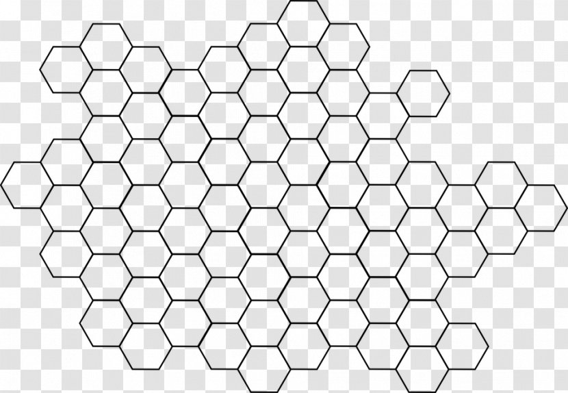 Bee Hexagon Honeycomb Clip Art - Black And White Transparent PNG