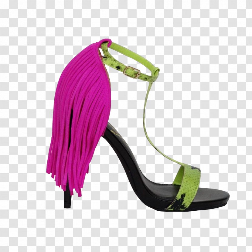 High-heeled Footwear Shoe Sandal Purple - Fringe Transparent PNG