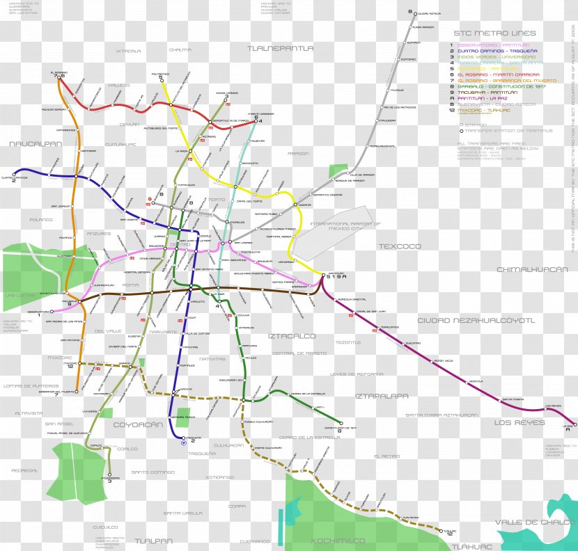 Rapid Transit Historic Center Of Mexico City Metro Canal Del Norte Observatorio - Map Transparent PNG
