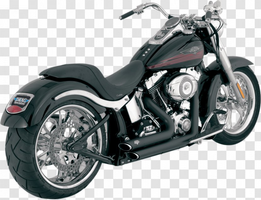 Exhaust System Softail Harley-Davidson FLSTF Fat Boy Motorcycle - Automotive - Harley-davidson Transparent PNG
