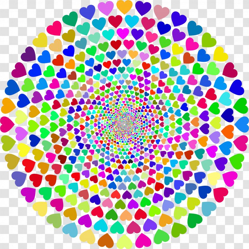 Color Heart Circle Clip Art - Point - Colorful Transparent PNG