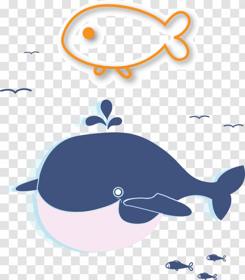 Whale Cartoon Comics Illustration - Vector Elements Transparent PNG