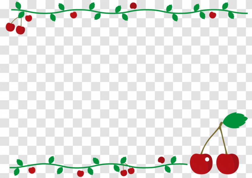 Cute Cherry Frame. - Text - Area Transparent PNG