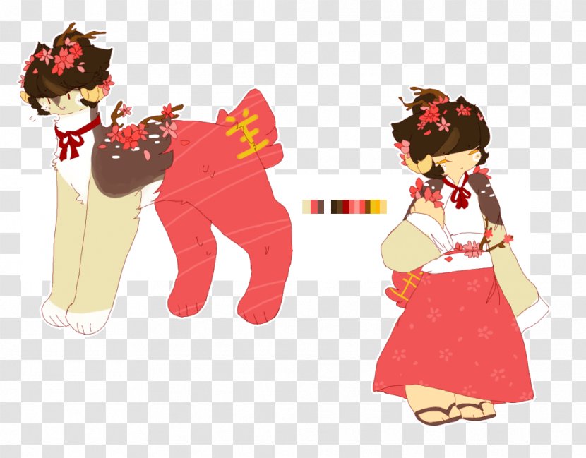 Costume Design Cartoon Mascot - Floating Cherry Blossoms Transparent PNG
