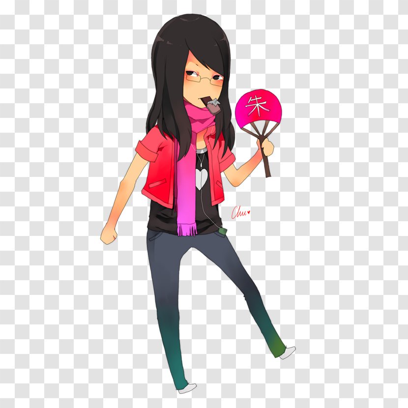 Cartoon Black Hair Character Pink M - Tree - CHU Transparent PNG