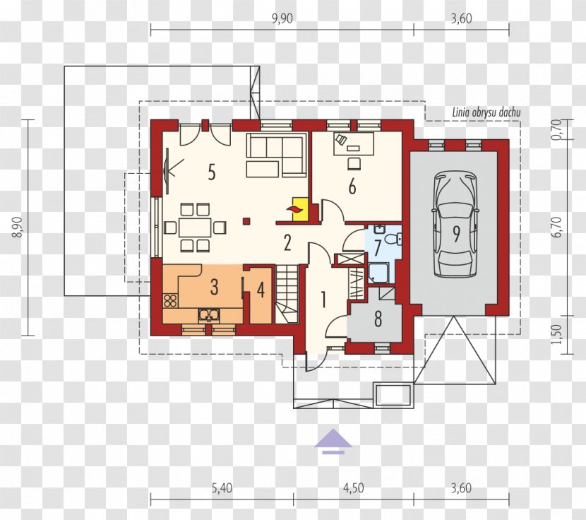 House Plan Bedroom Garage - Plot Transparent PNG