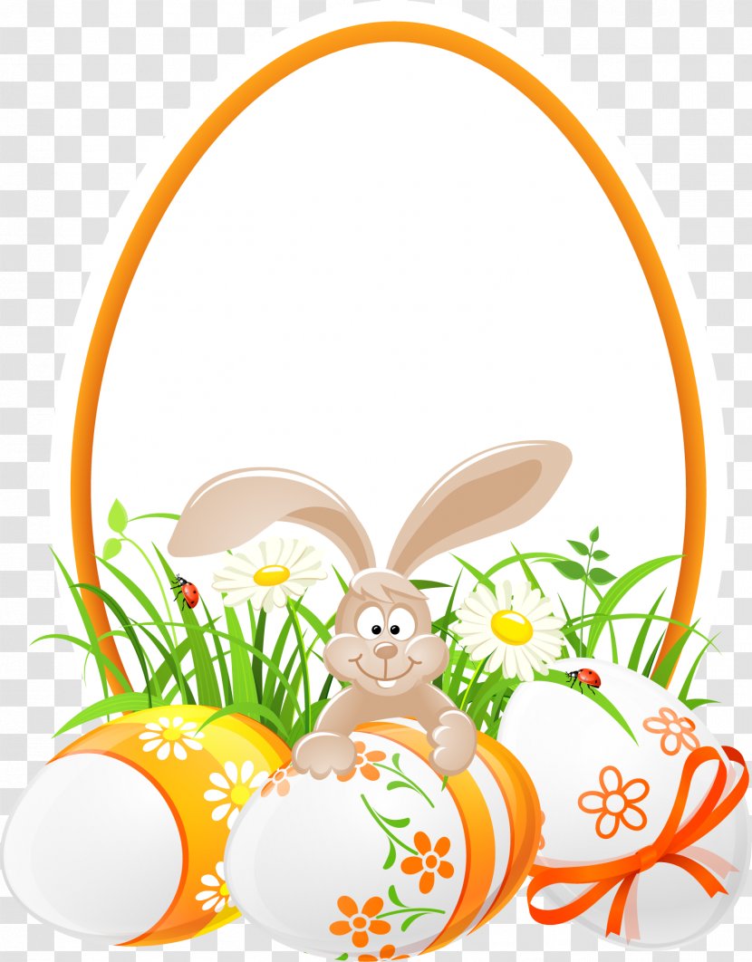 Easter Bunny Egg Hunt Clip Art - Flower - Cartoon Rabbit Transparent PNG