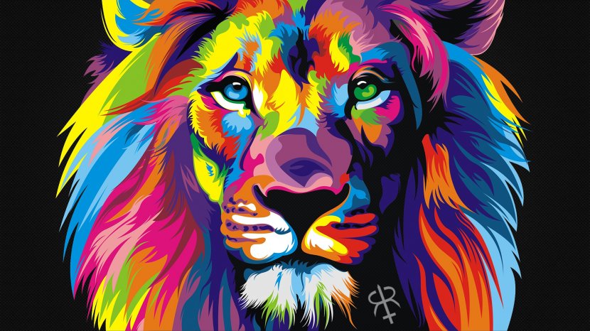 Lion Art Painting Canvas Wallpaper - Cat Like Mammal - Rambo Transparent PNG
