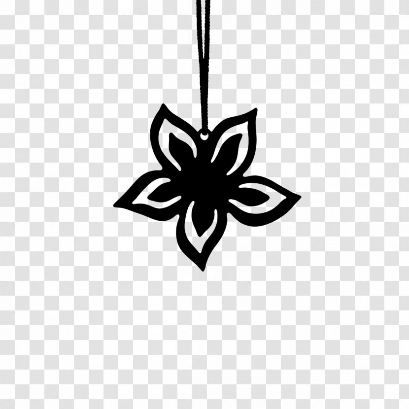 Graphics Symbol Christmas Ornament Leaf Line - Blackandwhite Transparent PNG