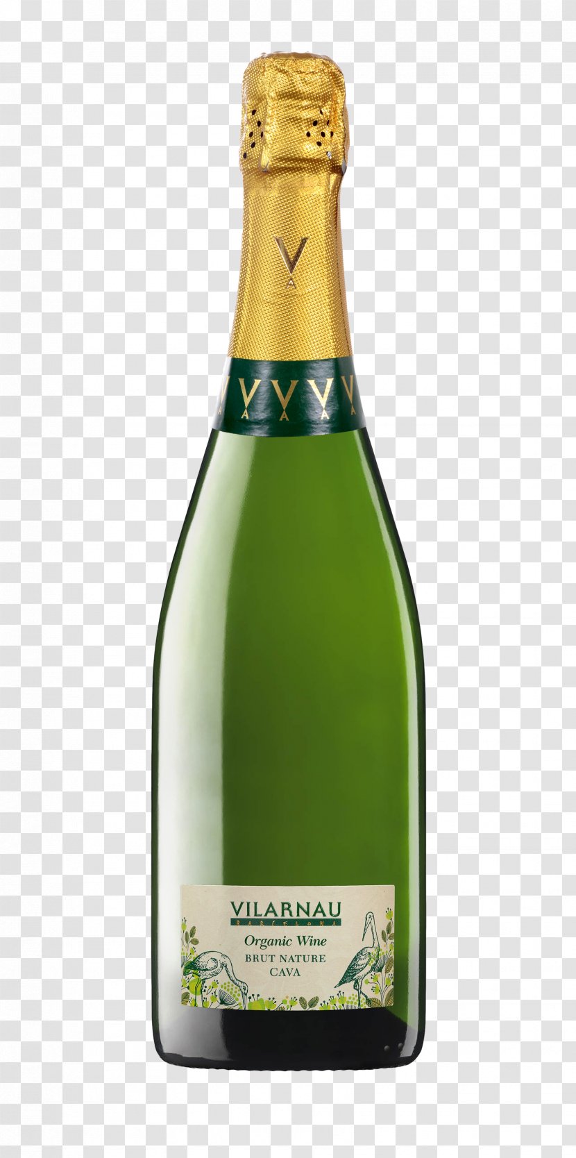 Cava DO Champagne Sparkling Wine Brut Nature - Glass Bottle Transparent PNG