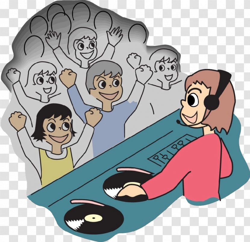 Microphone Disc Jockey Illustration - Frame - DJ Playing Discs Transparent PNG