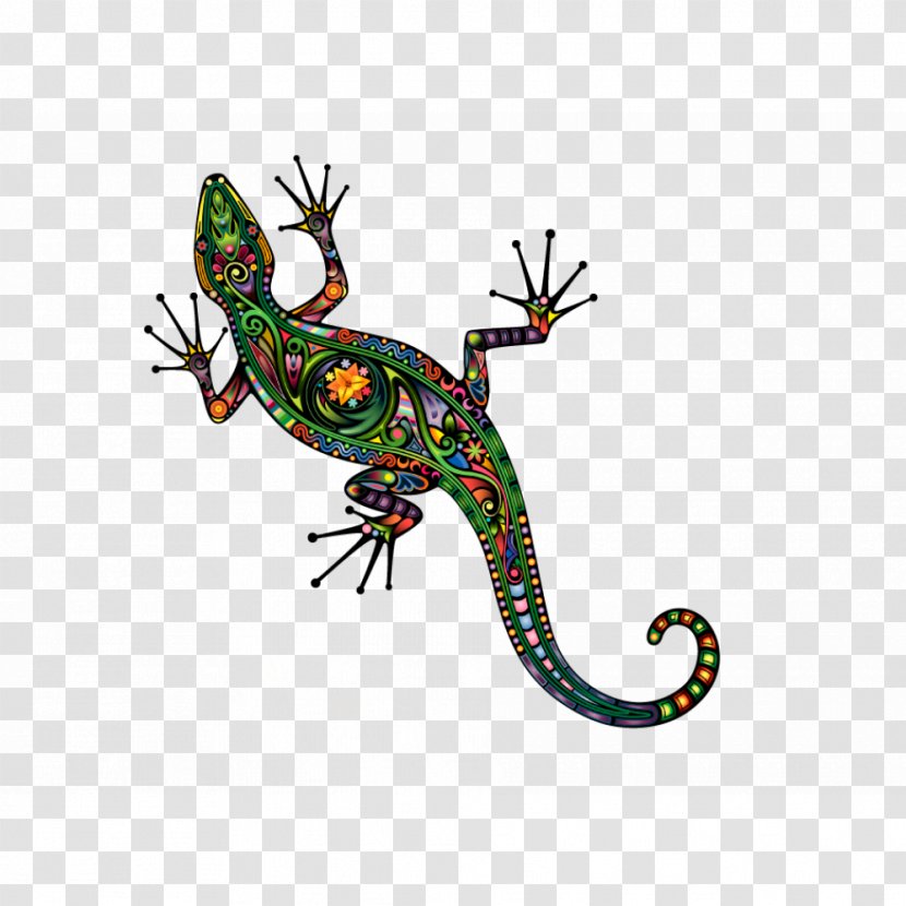 Lizard Wall Decal Psychedelic Art - Wove Business Card Design Template Transparent PNG