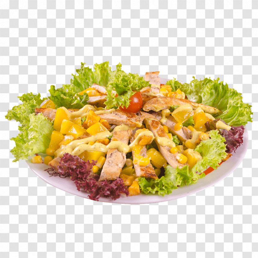 Caesar Salad Pizza Hamburger Tuna Waldorf - Dish Transparent PNG