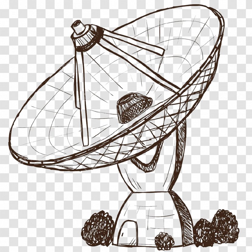 Drawing Satellite Dish - Television - Antenna Transparent PNG
