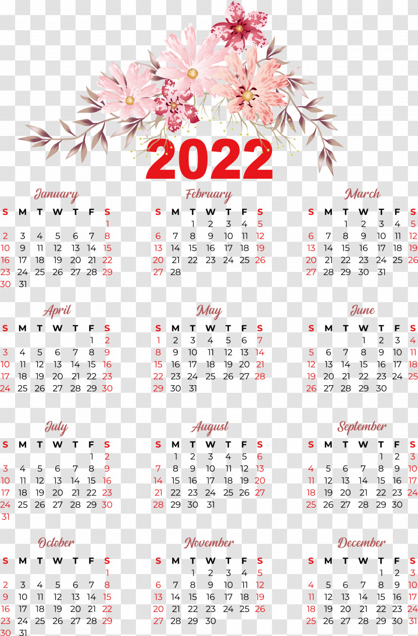 Calendar 2020 Happy Chinese New Year Almanac 2022 Flat Design Transparent PNG