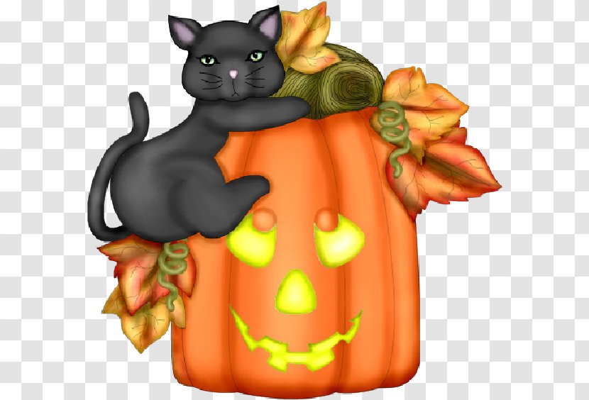 Halloween Black Cat - Vegetable Tail Transparent PNG