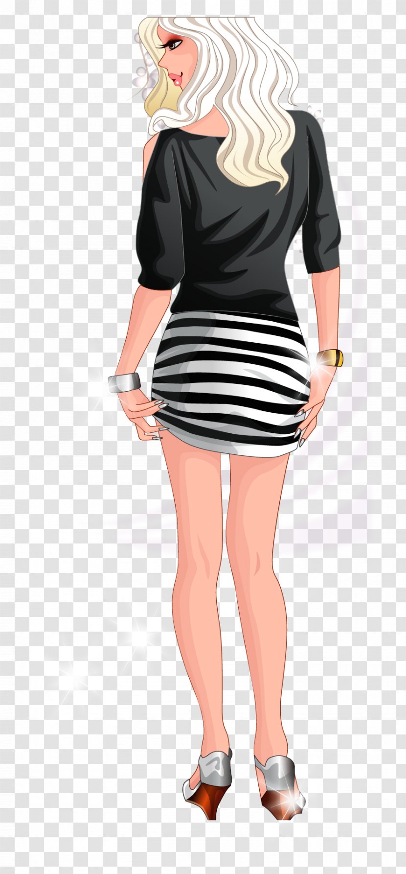 Black And White Drawing - Watercolor - Hand Drawn Vector Woman Transparent PNG