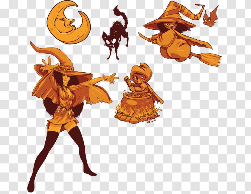 Witchcraft Halloween Illustration - Costume - Witch Picture Transparent PNG
