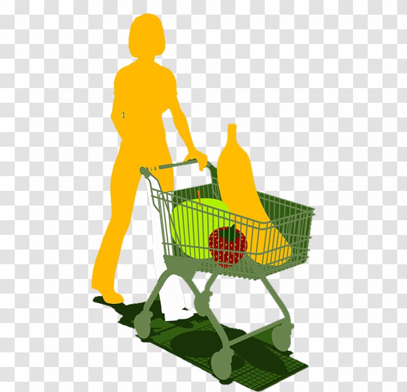 Shopping Cart Supermarket Silhouette - Yellow Transparent PNG