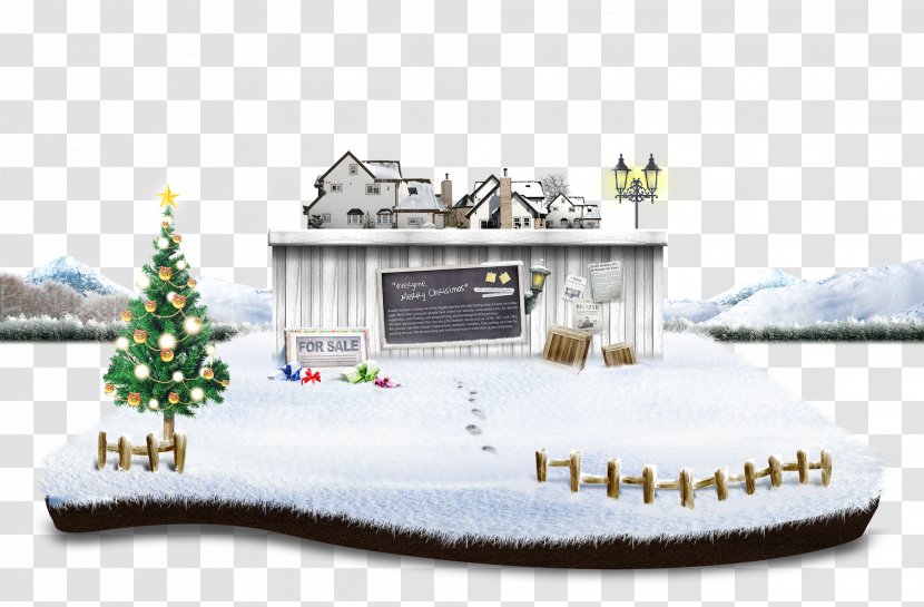 Christmas Snow Template - Home - Winter Scene Transparent PNG