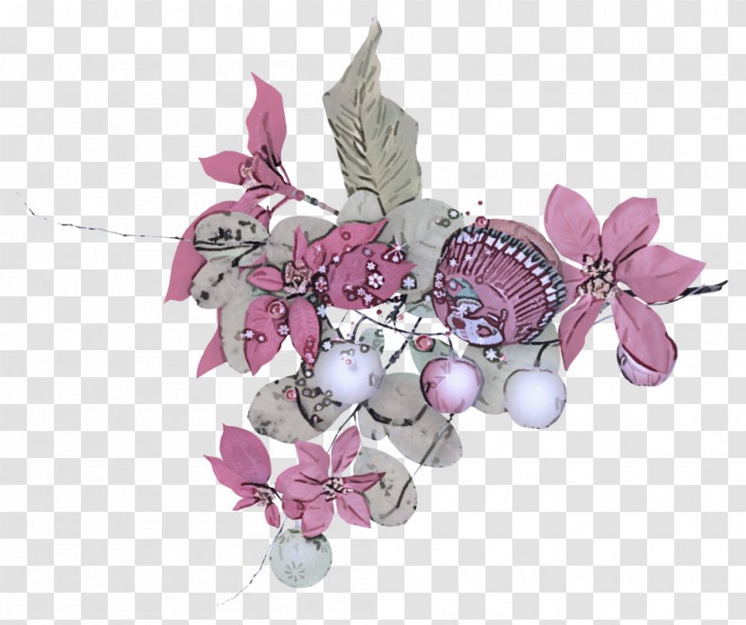 Pink Violet Purple Leaf Plant - Brooch Butterfly Transparent PNG