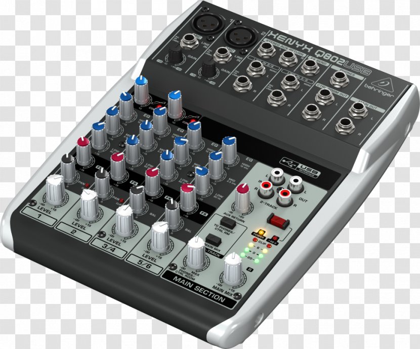 Microphone Behringer Xenyx Q802USB Audio Mixers Mixer X1204USB - Sound Transparent PNG
