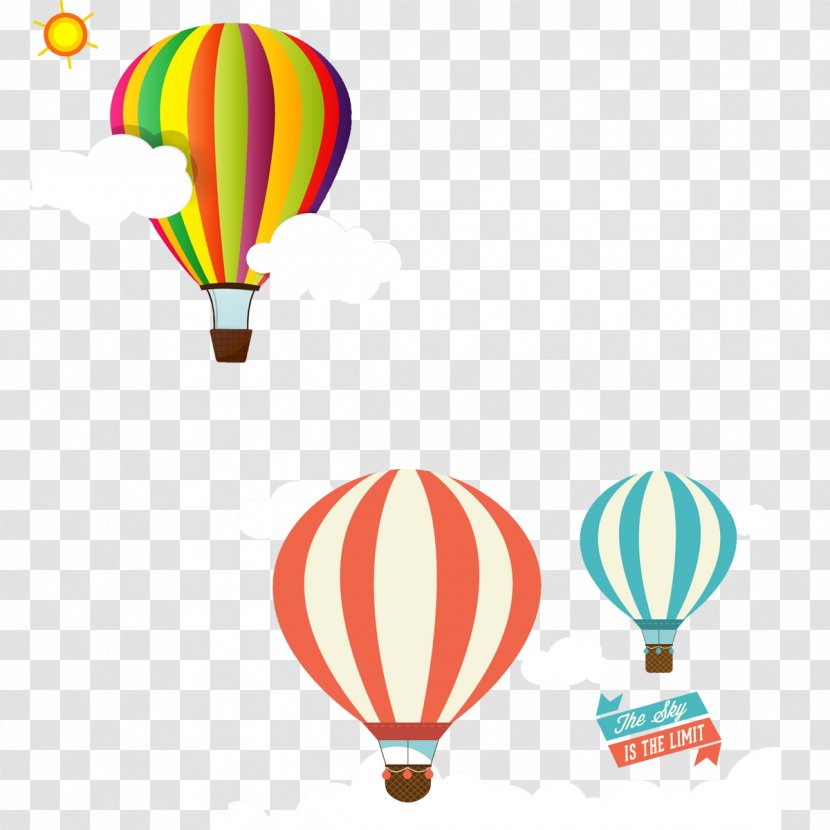 Hot Air Balloon Clip Art - Floating Transparent PNG