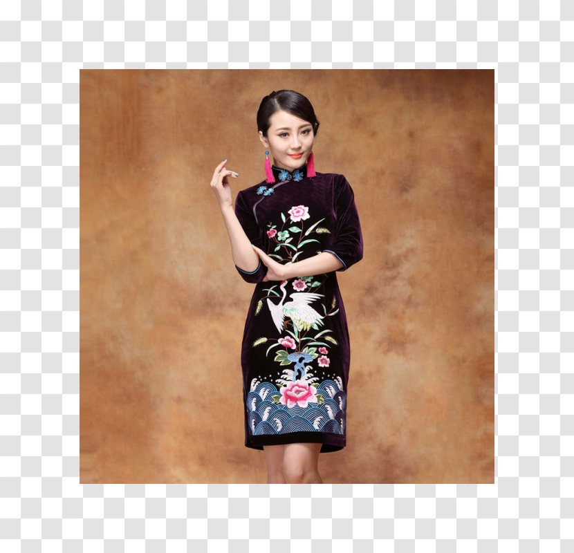 Clothing Dress Sleeve Velvet Cheongsam Transparent PNG